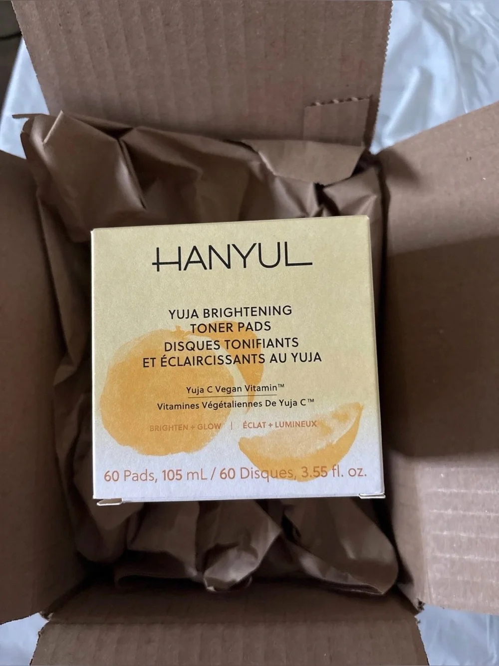 New Hanyul Yuja Brightening Toner Pads with Vitamin C and Niacinamide